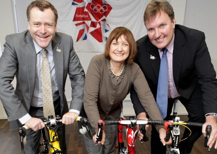 Councillor Peter John, leader of Southwark Council, Tessa Jowell MP, and Tony Doyle MBE